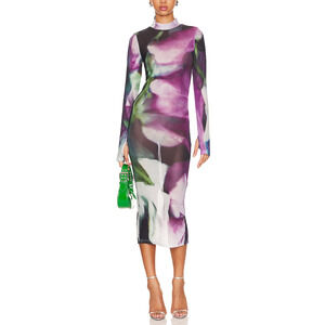 By.Dyln 'Phoenix' Purple Midi Mock Neck Dress Size S